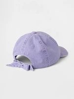 Kids Overdye Denim Bow Baseball Hat