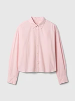 Organic Cotton Oxford Cropped Big Shirt