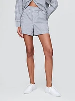 Organic Cotton Striped Poplin Shorts