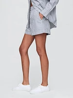 Organic Cotton Striped Poplin Shorts