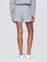 Organic Cotton Striped Poplin Shorts