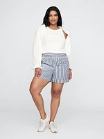 Organic Cotton Striped Poplin Shorts