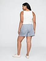 Organic Cotton Striped Poplin Shorts