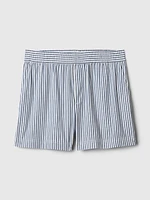 Organic Cotton Striped Poplin Shorts