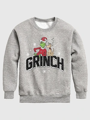 Toddler Dr Seuss Grinch Collegiate Graphic Crew Fleece Sweatshirt