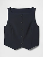 Cropped BiStretch Boatneck Vest