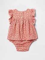 Baby Smocked Ruffle-Sleeve Bodysuit Dress