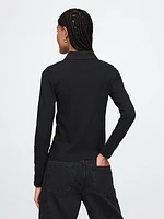 Modern Wide Rib Cropped Polo Shirt