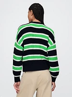 Shaker-Stitch Crewneck Sweater