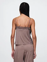 Recycled Velvet Lace-Trim Cami