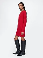 CashSoft Shaker-Stitch Mini Sweater Dress