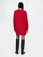 CashSoft Shaker-Stitch Mini Sweater Dress