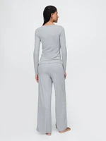 Mini Rib Wide-Leg PJ Pants