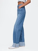 Mid Rise Cuffed '90s Loose Jeans