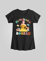 Kids Disney Princess My Weekend Is Booked Belle Fitted Short Sleeve Graphic Tee