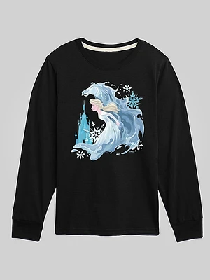 Kids Frozen Elsa and Water Horse Long Sleeve Graphic Tee