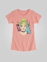 Kids Disney Princess Cinderella Life Is a Ball Fitted Short Sleeve Graphic Tee