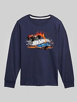 Kids Hot Wheels 8 Bit Pixelated Game Cars Long Sleeve Graphic Tee