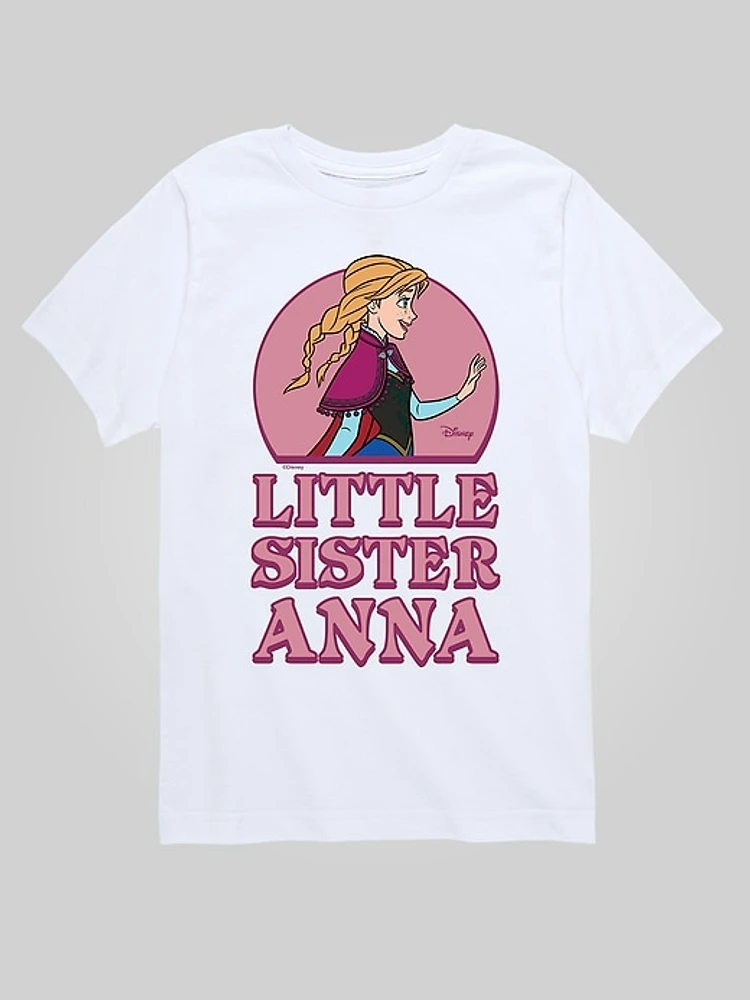 Toddler Frozen Little Sister Anna Short Sleeve Graphic Tee