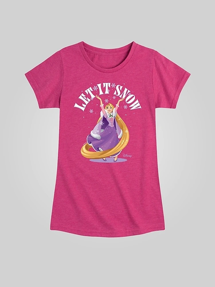 Toddler Disney Princess Rapunzel Let It Snow Fitted Short Sleeve Graphic Tee