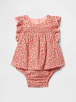 Baby Smocked Ruffle-Sleeve Bodysuit Dress