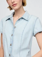 UltraSoft Denim Mini Shift Dress