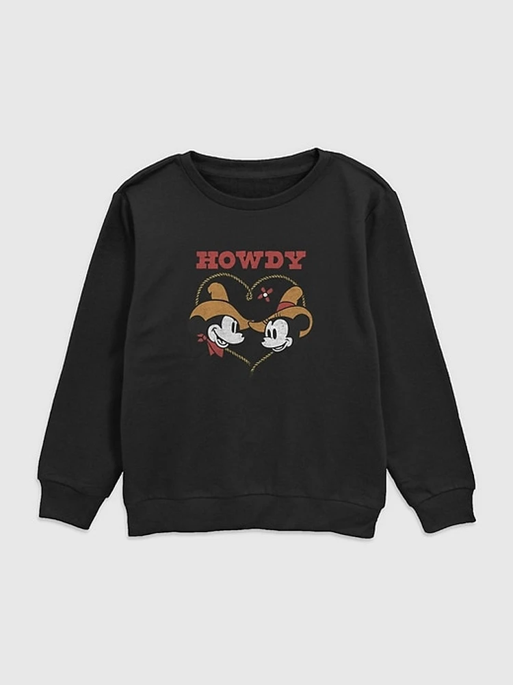 Toddler Mickey And Friends Howdy Crew Neck Sweatshirt