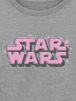 Toddler Star Wars Pink Logo Graphic Crew Neck Sweatshirt