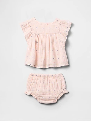 Baby Crinkle Gauze Ruffle Outfit Set