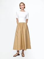 Modern Rib Mixed Media Maxi Dress