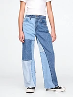 Kids Low Rise Stride Patchwork Jeans