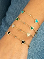 Pave Multi Heart Stone Bracelet