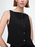 Cropped BiStretch Boatneck Vest