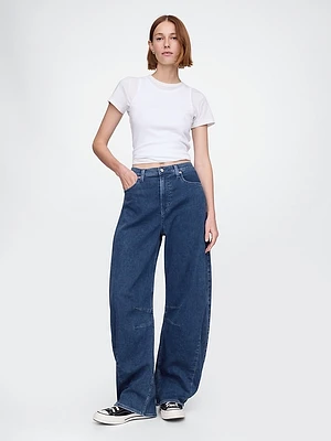 High Rise Knit Horseshoe Jeans