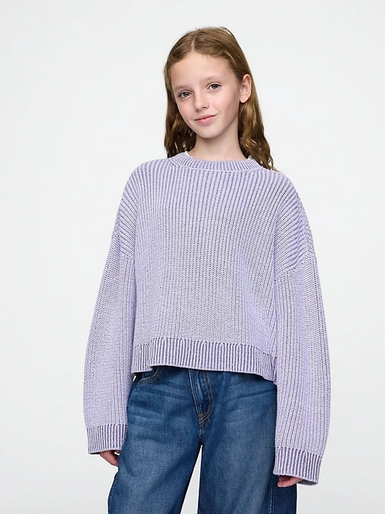 Kids Boxy Crewneck Sweater