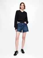 4.75" High Rise A-Line Denim Short