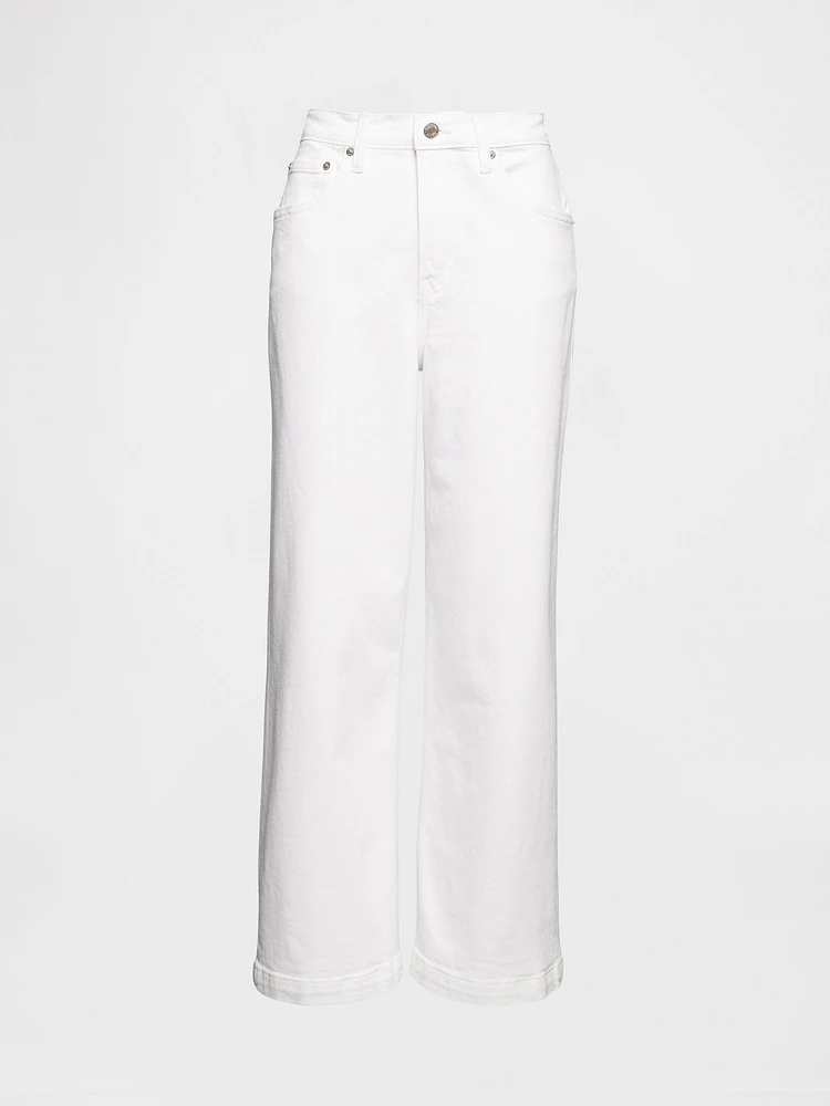 High Rise Stride Wide-Leg Ankle Jeans