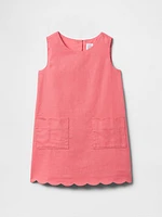 Baby & Toddler Linen-Cotton Scalloped Shift Dress