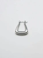 Silver Triangle Hoop Earrings