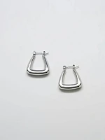 Silver Triangle Hoop Earrings