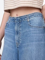 Mid Rise Cargo Baggy Jeans