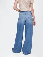 Mid Rise Cargo Baggy Jeans