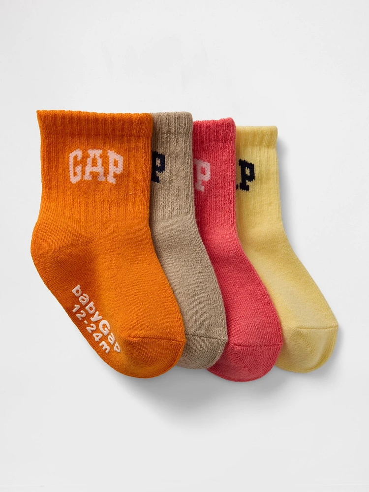 Baby & Toddler Logo Quarter Crew Socks (4-Pack