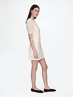 Linen-Blend Pointelle Dress