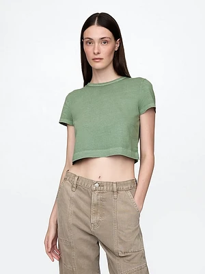 Organic Cotton Vintage Shrunken Cropped T-Shirt