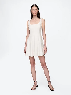 Linen-Blend Mini Dress