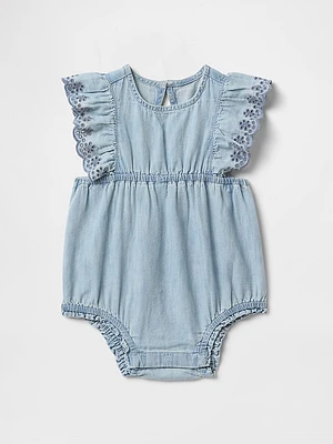 Baby Denim Ruffle Bubble Shorty