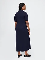 CashSoft Rib Maxi Polo Sweater Dress