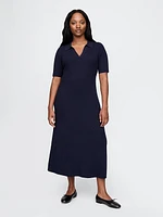 CashSoft Rib Maxi Polo Sweater Dress