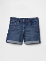 Kids Denim Midi Shorts